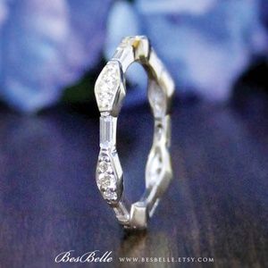 Art Deco stackable eternity band by BesBelle